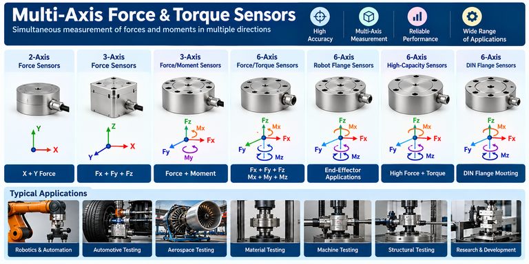 Multi-Axis Force & Torque Sensors